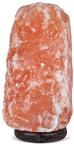 Himalayan Secrets Large Salt Lamp - Natural Pink Crystal with Wooden Base - Dimmer Cord and Bulb Included (25-30 LBS)