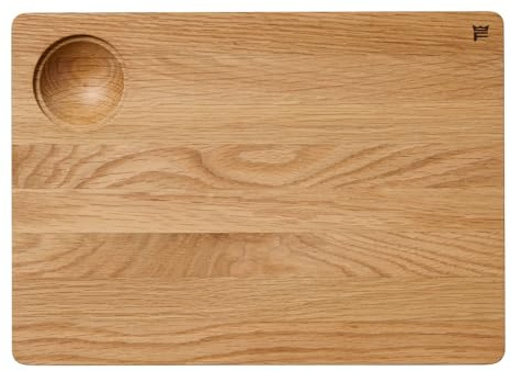 Fiskars Norden Schneidebrett, Groß, 36 x 25,5 x 3,1 cm, Mit Vertiefung | Eichenholz, 1065712
