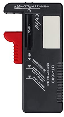 Bestgle Tester Batteria Digitale LCD, Monitor del Livello di Vita Della Batteria Portatile per Batterie AA/AAA/C/D/Batterie a Bottone / 9 V / 1,5 V Batteria Volt Checker