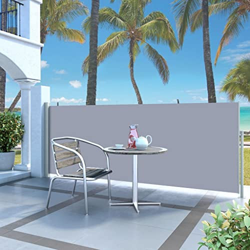 Home & Garden Markise mit einziehbarer Seitenmarkise 120 x 300 cm grau