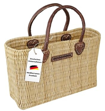 NATUREHOME Hand braided small bag reed bag straw handbag with leather handles for a nice evening