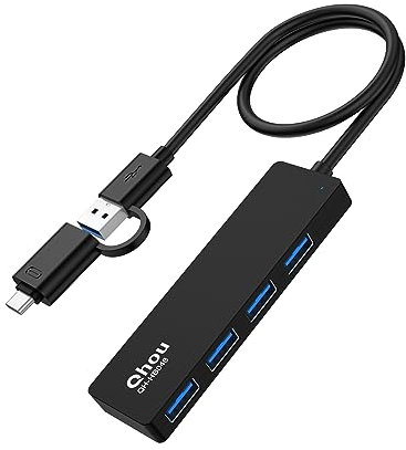 Adattatore hub USB 3.0, hub dati ultra sottile con 4 porte USB tipo A USB 3.0 compatibile con Mac, PC, iMac e altro ancora