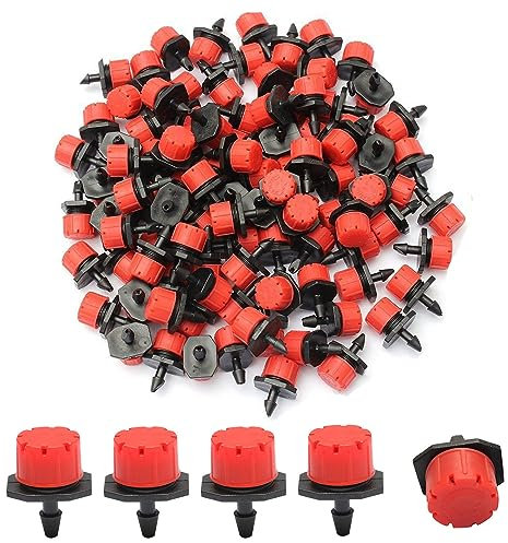 Bewässerung Tropfer Sprinkler, 100 Stück Micro Tropfer Bewässerungs, Einstellbare Micro Drip Tropfer, 360° Einstellbar, 8 Löcher, Für 4/7 Mm 1/4 Schlauch, Für Blumenbeete, Gemüsegärten, Rasen