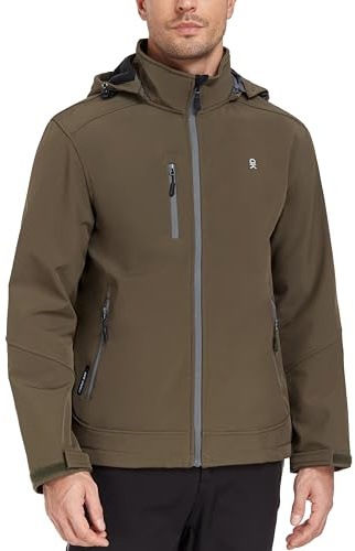 Little Donkey Andy Softshelljacke für Herren mit abnehmbarer Kapuze, Fleecefutter und Wasserabweisend