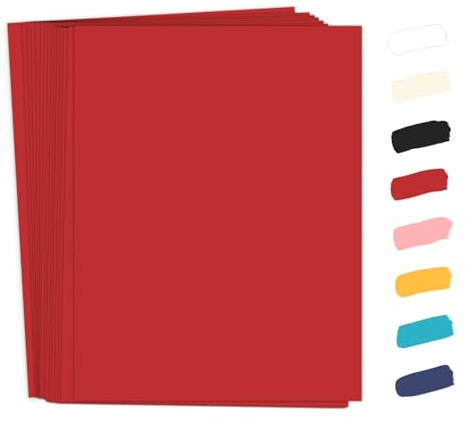 50 Pack Red Cardstock 8.5 x 11 65lb Printer Paper, Goefun Red Card Stock Paper for Christmas, Invitations, Cards Making and Craft