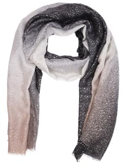 QUEEN HELENA SC024-1 Damen-Schal, leicht, weich, mit Pailletten, Schwarz , One size