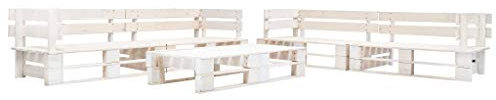 FUDUGEHMIOFWFJJ glasplatte Tisch,küchentisch klein,Tisch mit 4 stühlen Set,6-TLG. Garten-Paletten-Sofagarnitur Holz Weißdining Table Set 4 Chairs,bistrosets,Patio Tisch und stühle Set,