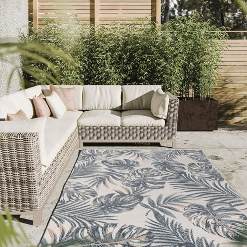 Interiyou Outdoor Teppich Wetterfest Florenz - 80x150 cm Multicolor - Wasserfest für Balkon, Terrasse, Garten - Outdoorteppich passend auch für Wohnzimmer, Schlafzimmer und Küche - Aussenteppich
