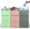 Reusable Recycling Bags 3 Pack 54L Recycling Bins with Handle Indoor Separate Sorting Organizer Woven Waste Recycle Bin Bags for Kitchen Home Office (Pink, Green, Gray)