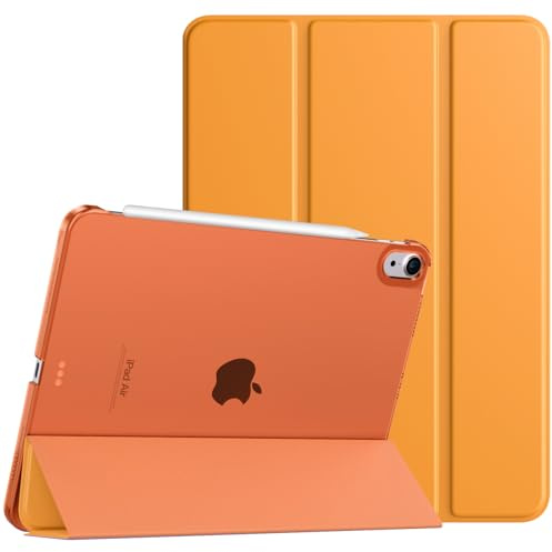 TiMOVO Fodral för nytt iPad Air 11 tum (M4 2026/M3 2025/M2 2024), iPad Air 5:e/4:e generationen 10,9 tum, tunt hårt genomskinligt bakstycke, stöd för automatisk väckning/viloläge, Almond Yellow