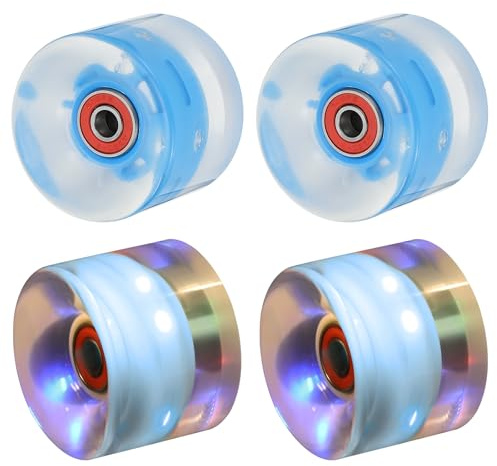 PATIKIL Leuchtende Skateboard-Räder, Rollschuh-Räder mit Kugellagern für Outdoor, Cruiser, Straße, zweireihig, Skating Ersatz