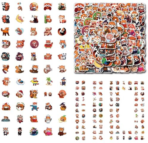 110 Stück Roter Panda Aufkleber, Roter Panda Aufkleber Für Wasserflasche, | Funny Animal Waterproof Sticker Pack, Laptop, Telefon, Gepäck, Skateboard Aufkleber Für Erwachsene, Teenager, Mädchen, Kinder