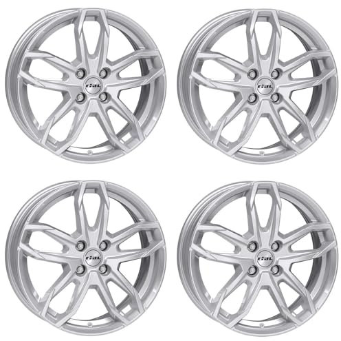 4x Rial Felgen Alufelgen Lucca 6.5Jx16 ET40 4x100 polar-silber kompatibel mit RENAULT Captur Clio Megane Modus Scenic Twingo Wind ZOE
