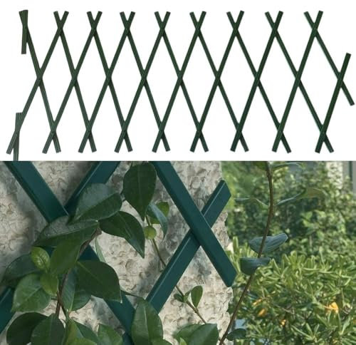 HpLive Rankgitter aus PVC-Kunststoff für Kletterpflanzen, ausziehbares Rankgitter für Clematis Weinreben Kletterrosen, Skalierbarer Zaun, 1,8 m x 30 cm(2pcs)