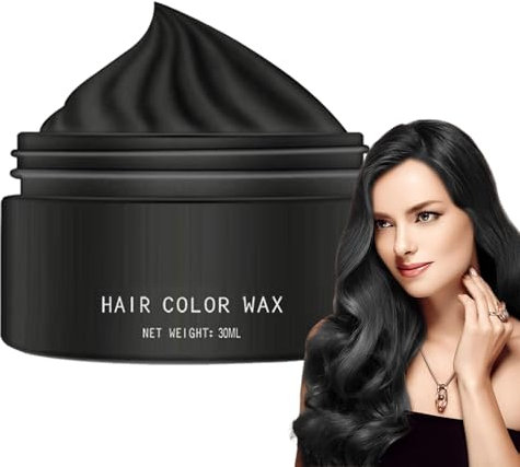 Cire de Coloration Temporaire pour Cheveux Noirs 45g - Teinture Crème de Coiffure Instantanée et Modelage Naturel pour Hommes, Femmes