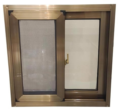 DWSSX Ersatz-Kellerfenster, 5 mm Milchglas, Fensterrahmen aus Aluminium, mit Sichtschutz, Schiebefenster for Schuppen, for Badezimmer, Garagen und Dachboden(Metallic,36x16in/90x40cm)