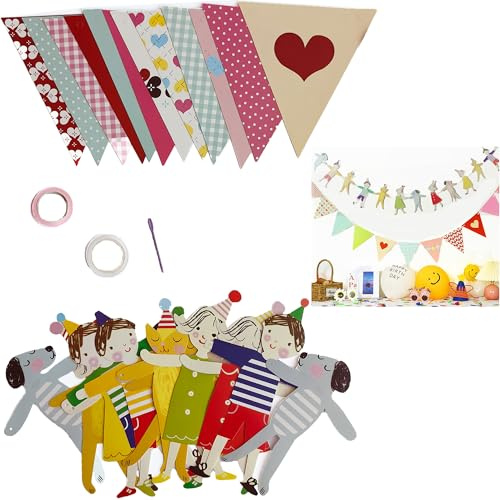 Syiyunran Buon Compleanno Festoni Decorazioni - 1 Pezzi Ogni Triangolo Tirare Bandiera e Umana Festone, Adatto per il Dei Bambini, Luna Piena Del Bambino, Decorazione Settimanale Addobbi