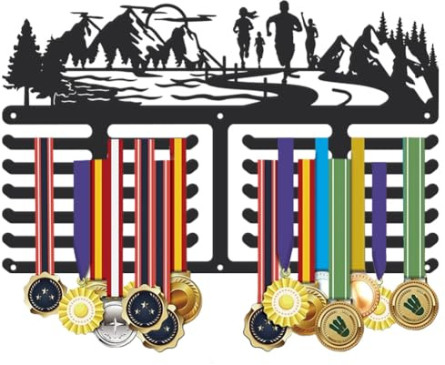 SUPERDANT Medaillenhalter Sport Medaillenaufhänger Display Organizer Metall Wandmontage Bergwald Marathon Geschenke Für Läufer Sportler und Kinder
