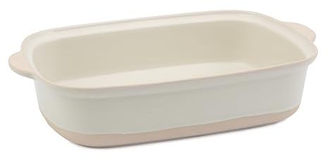 Jamie Oliver Big Love Epic Roaster with Handles and Indented Rim, Oven-To-Table Stoneware Roaster With Transparent Glaze, Dishwasher, Microwave, Oven-safe, 39x25x8CM
