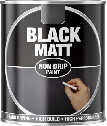 Inspired Essentials 300ml Non Drip Paint Tin Exterior Interior Hard Drying Performance Multi-Purpose Paint Tin for Metal, Wood, Plastic, Walls with Perfect Finish (1, 151 - Black Matt)