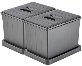 Aspira Cubo de basura modular para cajón, cubo de basura Müllomatic MODUL 1, recipiente de plástico con base montable, volumen: 1 x 16 l, sistema de separación de basura, altura 295 mm (2 módulos 1)