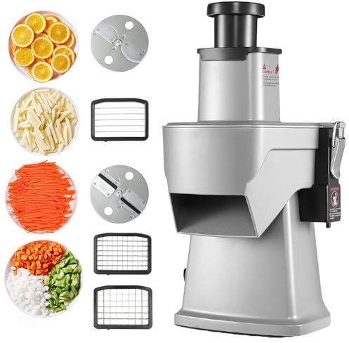JSTDDP Coupe-légumes électrique, Aliments multifonctionnels, Hachoir à légumes 200W pour trancher, déchiqueter, découper en dés et refendre (220v)