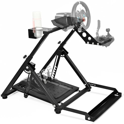 Dardoo X Frame Racing Wheel Stand Faltbare Passform für Logitech G25 G27 G29 G920, für Thrustmaster T300RS GT, nicht im Lieferumfang enthalten Radpedal Handbremse und Schalthebel