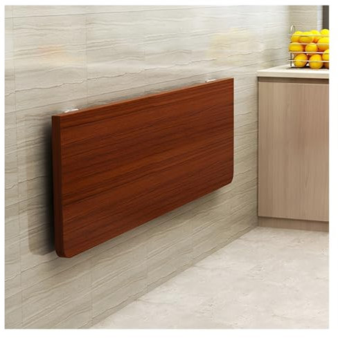 Platzsparender Klapp-Wandschreibtisch, kompakter Wandtisch, für Zuhause, Büro, Waschküche, Garage & Keller, Walnuss-Finish (40 x 30 cm)
