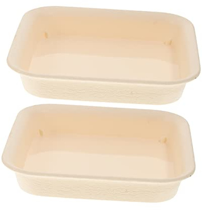 HEMOTON Plateau Carré pour Pot de Fleur en Plastique Beige 2 Pièces | Léger et Résistant, Adapté au Jardinage L’intérieur, Base de Soutien pour Vase