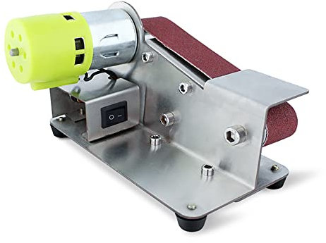 Mini Belt Sander, Belt Sander Grinder, 7 Variable Speed DIY Sander, 15°Fixed Angle Abrasive Belt Machine (895 Motor) for Wood Crafts Metal Stone Grinding