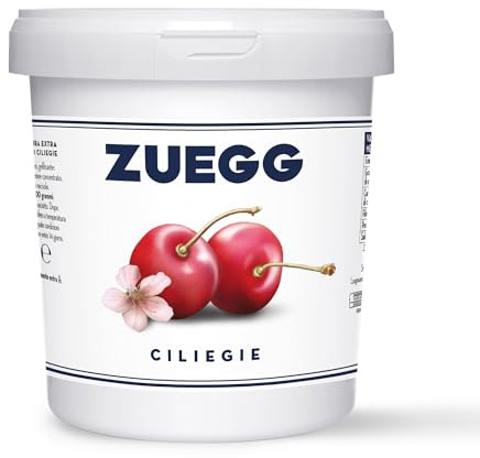 Zuegg, Confettura Extra di Ciliegie per Forno/Farcitura Secchiello 1,3kg - Confezione Dispensa, B&B, Hotel, Contiene 50% di Frutta ogni 100 Grammi, Naturalmente Senza Glutine (1 Mastello x 1,3kg)