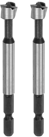 M METERXITY Juego De 2 Brocas Forstner Para Carpintería 15/32 Pulgadas (12mm) Punta De Acero Al Carbono Vástago Hexagonal Cortador De Bisagras Para Madera Dura/Plástico/Contrachapado/MDF