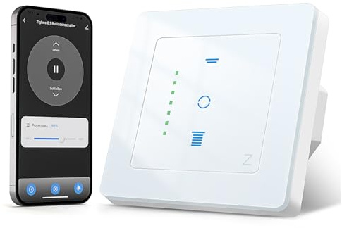 SMARTERCURRY Zigbee Rolladenschalter Smart [Gen 6.1] 80 * 80mm 1 Stück