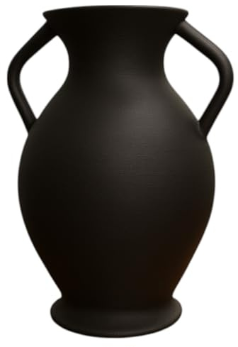 Vase décoratif amphore grecque, carafe en céramique de style ancien à deux poignées, sculpture de décoration d'intérieur (noir)