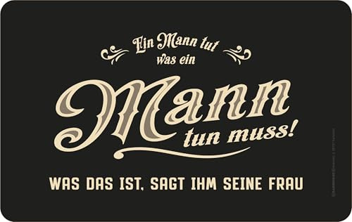 Rahmenlos® Breakfast Board Chopping Board: Ein Mann tut was er tun muss [German Language]