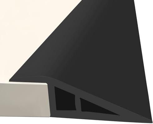 CUTIS PVC Türschwellen Leiste, 2M×5cm Übergangsprofil, Übergangsleiste boden, Übergangsprofil Höhenausgleich, für Parkettböden Laminate Schwellen Geeignet für die Höhe 10mm bis 13mm (Schwarz)