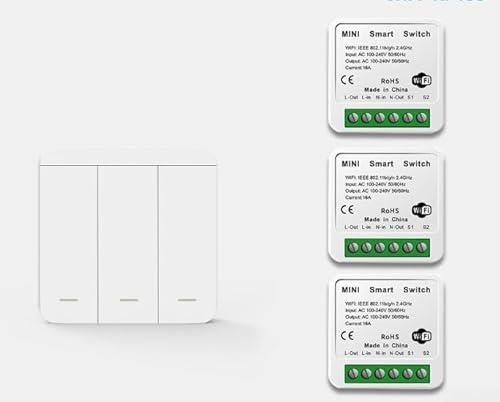 Kit de interruptor de luz inalámbrico inteligente, interruptor cinético con receptor, con control de voz, control remoto RF433, para automatización del hogar, para sistema TUYA (C)