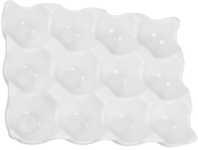 Vassoio per Uova in Ceramica Bianca a 12 Griglie per Frigorifero | Organizzazione Cucina e Casa, Formato Compatto per Conservazione Ordinata, Adatto All’uso nel Microonde