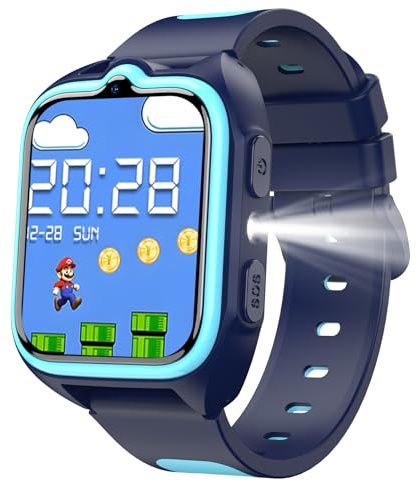 Yxtel Smartwatch Kinder mit GPS und SIM-Karte, 4G LTE mit Telefonfunktion, Sprachchat, SOS Notruf, Schulmodus, IP68 Wasserdicht, Schrittzähler, Wecker, Kinderuhr für 4–12 Jahre