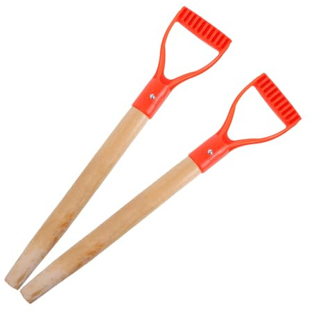 DECOMELODY Manico di Ricambio per Pala e Rastrello in Legno con Impugnatura a d Lunga 50 CM Manico per Attrezzi da Giardinaggio Resistente alle Intemperie per Vanga e Forca da Giardino