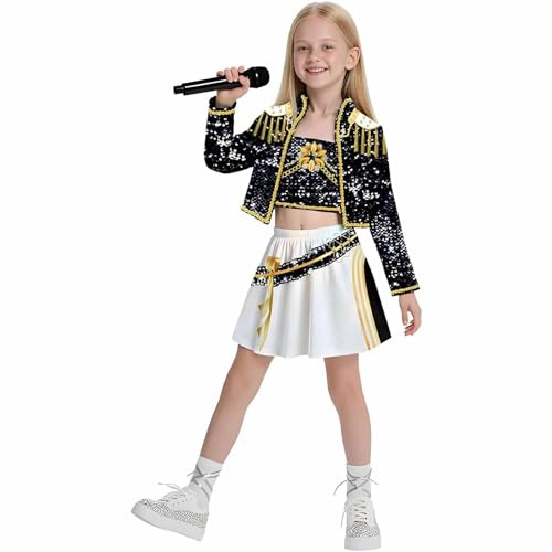 Generico Costume Carnevales Bambina - K-Pop Animes Cosplay Costume Completo Set Girl Uniforme Stage Performance Vestire Bambini 100-160 per Halloween Gioco di Ruolo Carnevales Partys