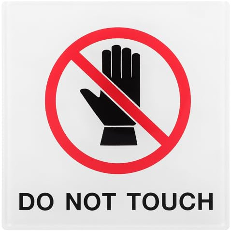 VILLFUL Cartello di Avvertimento Autoadesivo Non Toccare 10x10 Cm in Acrilico Resistente, Segnale di Sicurezza per Fabbrica e Cantiere, Etichetta Adesiva per Superfici Lisce Interne