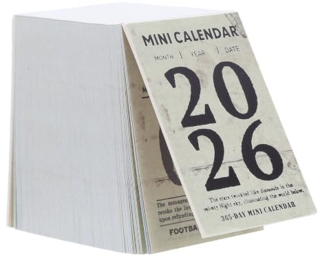 NUOBESTY Kleiner Abreißkalender 2026 mit Retro Minimalistischer Ästhetik Papiermaterial Klarer Tagesplaner für Frauen und Männer im Büro und Praktisches Scrapbooking Zubehör