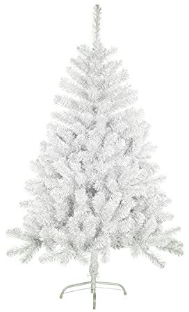 SOLAGUA NAVIDAD Albero di Natale artificiale Foglia di orpello Abete 120-210cm Alberi C/Supporto in metallo (Bianco Brillante, 150cm 293Tips)