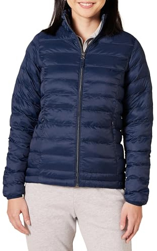 Amazon Essentials Women's Lightweight long-sleeved, water-resistant, packable puffer jacket (available in plus size), Navy, XL