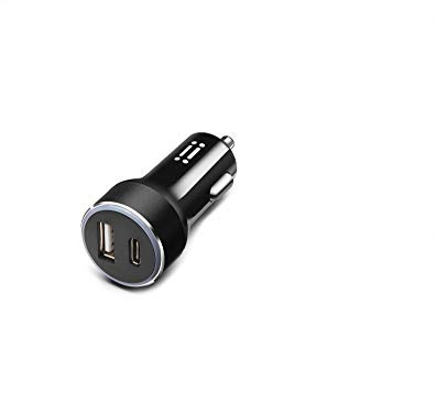 aiino - Autoladeadapter für IOS-Telefone, kompatibel mit iPhone und iPad, Dualer USB-Anschluss + C-Typ-Stromversorgung bis zu 18 W mit LED-Licht