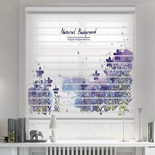 GGTT Jalousien Verdunkelungsrollos Polyester mit Aluminium-Schiene, 3D-Blume gedrucktes Muster Jalousien for Wohnzimmer/Schlafzimmer/Büro, 60cm / 80cm / 100cm / 120cm / 140cm Breite