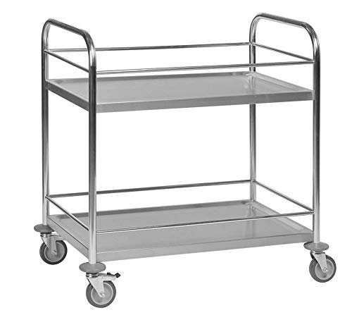Oswald Transportgeräte Edelstahl-Servierwagen mit 2 Böden 910 x 590 x 940 mm, Traglast: 100 kg, C2