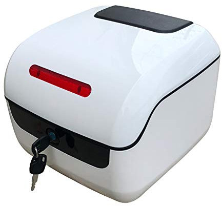 ZXCASDF Topcase Motorradkoffer Top Case Box, Top Case Universal, Für Roller, Motorrad, Mofa & Quad Aufbewahrungskofferroller Kann Helme,Weiß