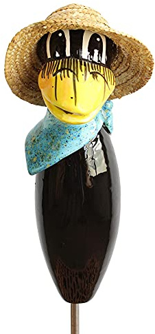 Gartenfigur Rabe aus Keramik 30 cm türkis Gartendeko Tierfigur Dekofigur